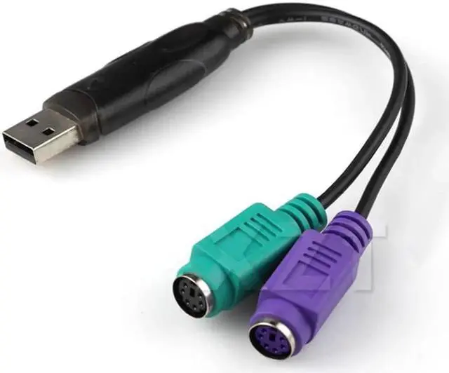 Alt view image 5 of 7 - For Keyboard Mouse Scanner USB Male to 6Pin 6 Pin PS2 PS/2 Female Extension Cable Y Splitter Adapter Connector