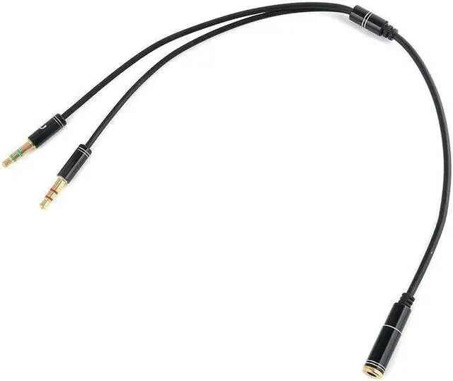 Main image of 3.5mm Audio Mic Y Splitter Cable Headphone Adapter, Black