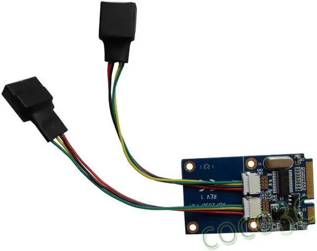 Main image of Mini PCI-e to USB 2.0 2 ports adapter +2 USB2.0 cable mini card support USB WiFi , bluetooth adapter U Flash Card