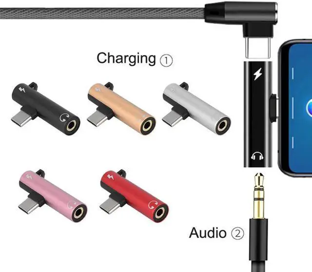 Alt view image 6 of 7 - Type C To 3.5mm Headphone Jack Adapter Splitter For Samsung Huawei Xiaomi Mi9 Audio Charging Cable Aux USB C Connector