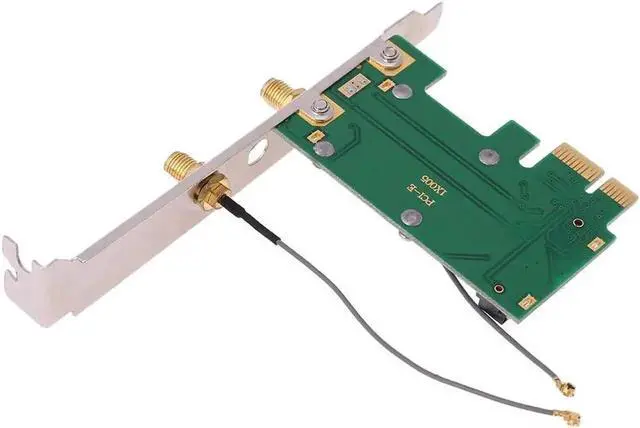 Alt view image 4 of 6 - Mini PCI-e to PCI-e Converter Wireless Network Card with 2 External Antenna Wireless Adapter for Desktop