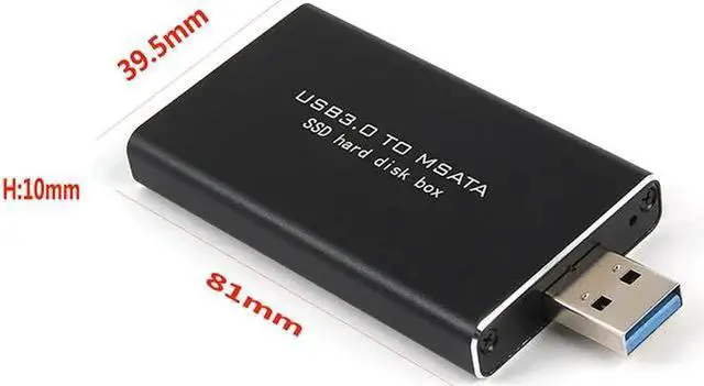 Alt view image 4 of 6 - MSATA to USB 5Gbps USB 3.0 to mSATA SSD Enclosure USB3.0 to mSATA Case Hard Disk Adapter M2 SSD External HDD Mobile Box ASM1153E