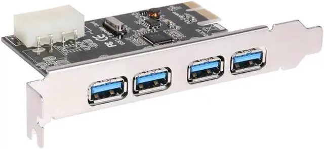 Alt view image 4 of 6 - Usb 3.0 pci Expansion Card 4 port PCI-E to USB3.0 Computer Expansion Card pcie usb adapter with 4pin power interface for win 10