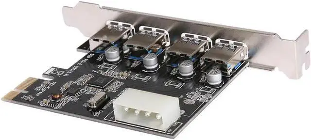 Alt view image 6 of 6 - Usb 3.0 pci Expansion Card 4 port PCI-E to USB3.0 Computer Expansion Card pcie usb adapter with 4pin power interface for win 10