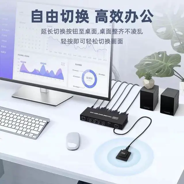 Alt view image 3 of 5 - USB VGA KVM Switch 2x1 2 port audio&video VGA Multi-viewer KVM function switcher box Multiviewer with Remote control