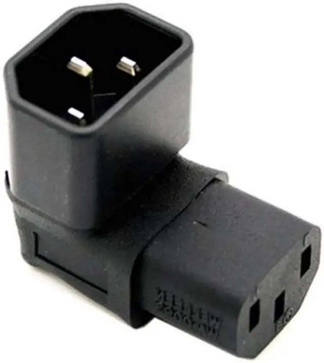 Alt view image 7 of 7 - Aomoproing IEC Male C14 to Up Direction Right Angled 90 Degree IEC Female C13 Power Extension Adapter