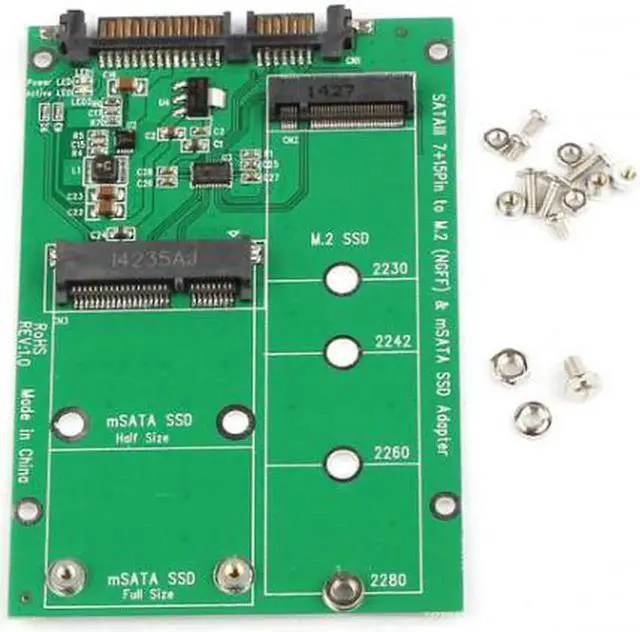 Alt view image 7 of 7 - Aomoproing 2 in 1 Combo Mini PCI- E 2 Lane M.2 NGFF & mSATA SSD to SATA 3.0 III Adapter Converter PCBA