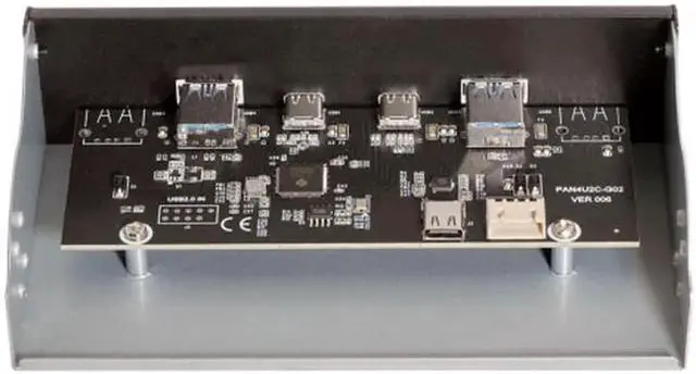 Alt view image 3 of 6 - Aomoproing USB-C & USB 3.0 HUB 4 Ports Front Panel to Motherboard 20Pin Connector Cable for 5.25" CD-ROM Bay U3-111