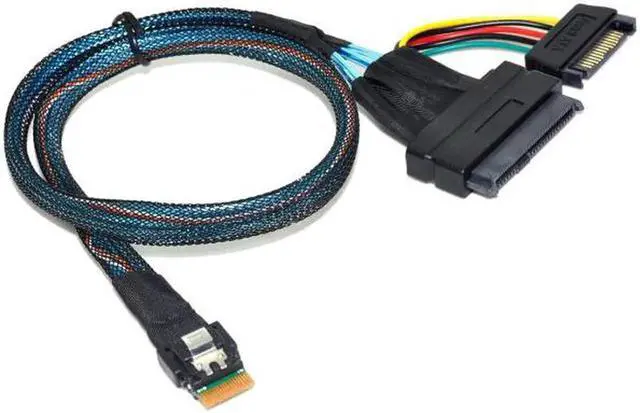 Alt view image 7 of 7 - Aomoproing Shenzhong U.2 U2 SFF-8639 to Slimline SFF-8654 4i NVME PCIe SSD Cable for Mainboard SSD 750 p3600 p3700 M.2