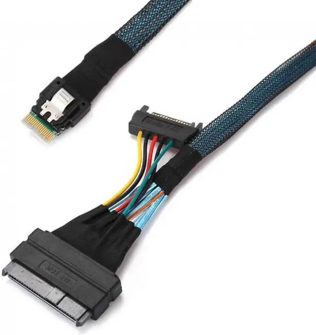 Alt view image 4 of 7 - Aomoproing Shenzhong U.2 U2 SFF-8639 to Slimline SFF-8654 4i NVME PCIe SSD Cable for Mainboard SSD 750 p3600 p3700 M.2