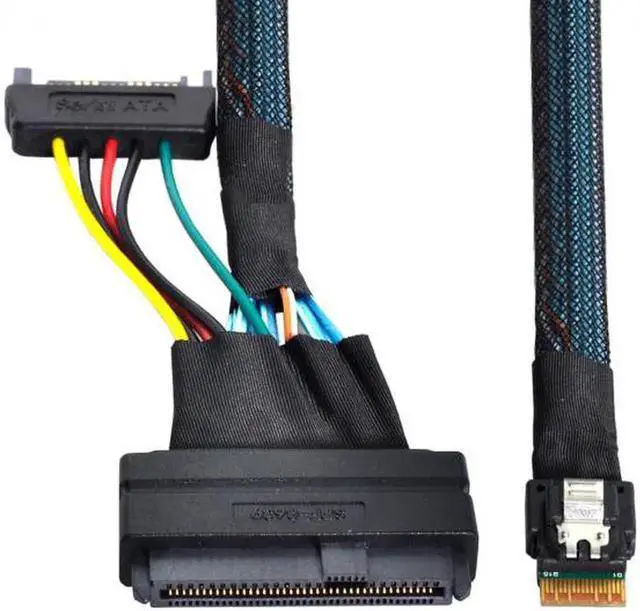 Alt view image 2 of 7 - Aomoproing Shenzhong U.2 U2 SFF-8639 to Slimline SFF-8654 4i NVME PCIe SSD Cable for Mainboard SSD 750 p3600 p3700 M.2