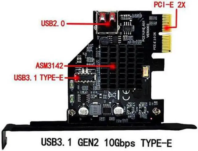 Alt view image 4 of 7 - Aomoproing USB 3.1 Front Panel Socket & USB 2.0 to PCI-E Express Card Adapter for Motherboard UC-136