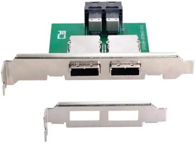 Alt view image 5 of 7 - Aomoproing Dual Ports Mini SAS SFF-8088 To Internal SAS HD SFF-8643 PCBA Female Adapter With Low Profile Bracket