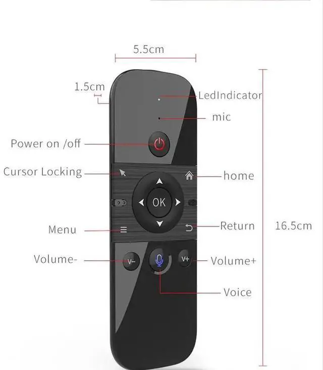 Alt view image 2 of 6 - Aomoproing M8 Voice Remote control Air Mouse 2.4G Mini Wireless Keyboard IR learning Gyro Sensing Lithium Battery For Android TV Box X96