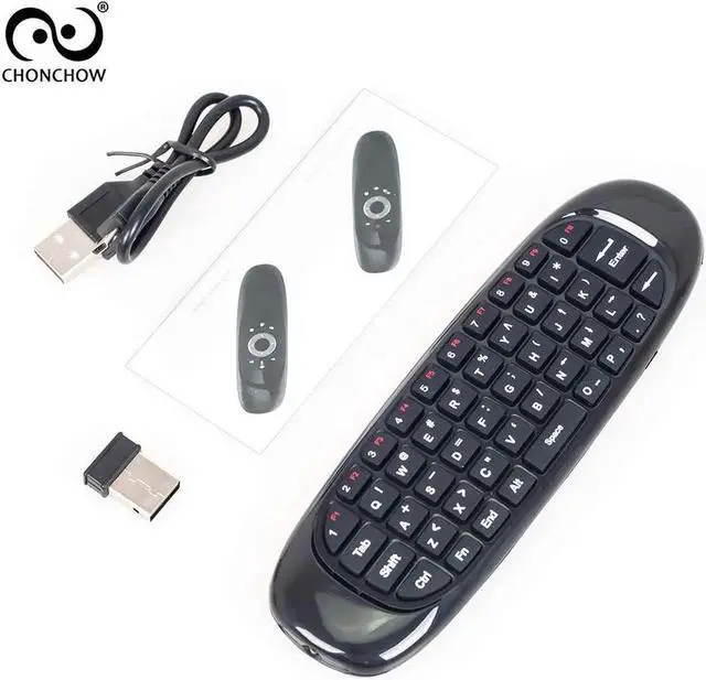 Alt view image 5 of 6 - Aomoproing C120 2.4G Mini Wireless Keyboard Gyroscope Air Fly Mouse Universal Remote Control With USB Receiver For Android TV Box Smart TV