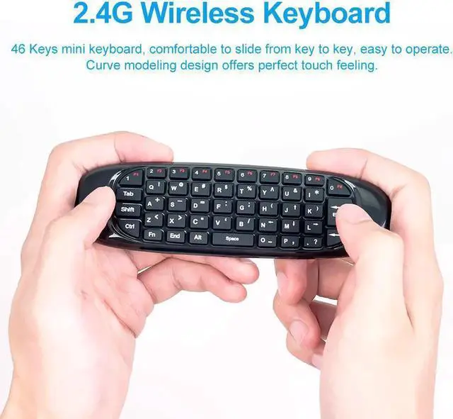 Alt view image 2 of 6 - Aomoproing C120 2.4G Mini Wireless Keyboard Gyroscope Air Fly Mouse Universal Remote Control With USB Receiver For Android TV Box Smart TV