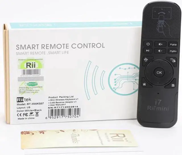 Alt view image 4 of 6 - Aomoproing Original Rii i7 Fly Air Mouse Remote Control mini i7 2.4G Wireless air mouse for Android TV Box X360 PS3 Smart Set top box PC