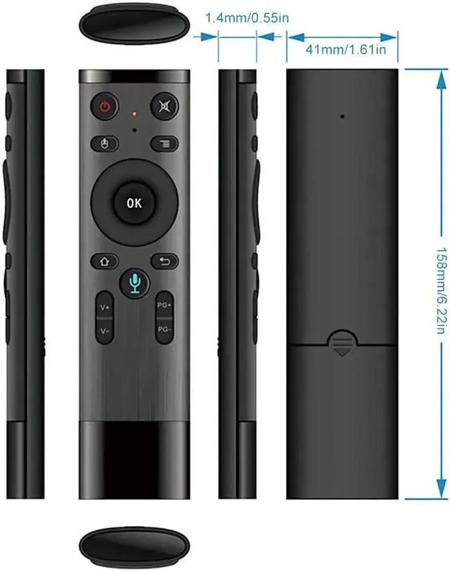 Alt view image 2 of 6 - Aomoproing Q5 Air Mouse Remote Control Voice Wireless 2.4G Voice Remote Control With USB Receiver For Smart TV Android Box IPTV 3