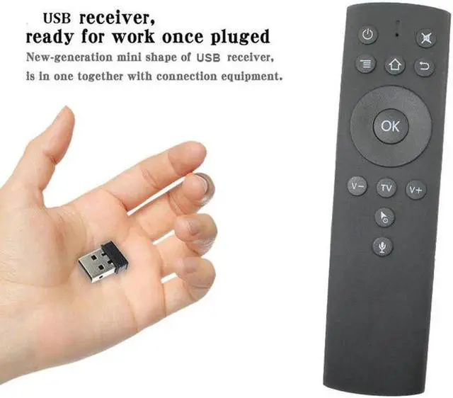 Alt view image 3 of 6 - Aomoproing Tikigogo 2.4G Wireless Gyroscope Air Mouse T1M with Microphone Mic Voice Search IR Learning Remote Control PK G10 T2 Air Mouse