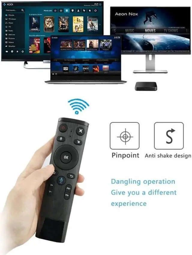 Alt view image 4 of 6 - Aomoproing Q5 Air Mouse 2.4G Voice Input Remote Control Wireless Air Remote Mouse with USB Receiver HTPC PC Controller for Smart TV