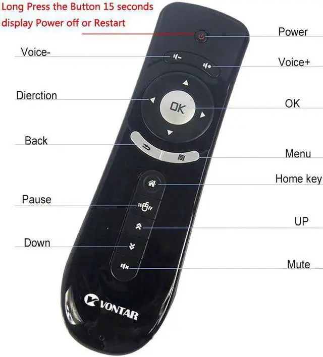 Alt view image 3 of 6 - Aomoproing Gyroscope Mini Fly T2 Air Mouse 2.4G Wireless Keyboard Mouse For Android TV Box remote control 3D Sense Motion Media Player
