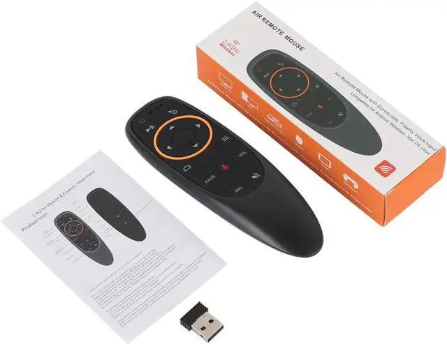 Alt view image 6 of 6 - Aomoproing G10 Air Mouse Voice Control 2.4GHz Wireless Google Microphone USB Receiver Gyro Sensing Smart Remote Control for Android TV BOX