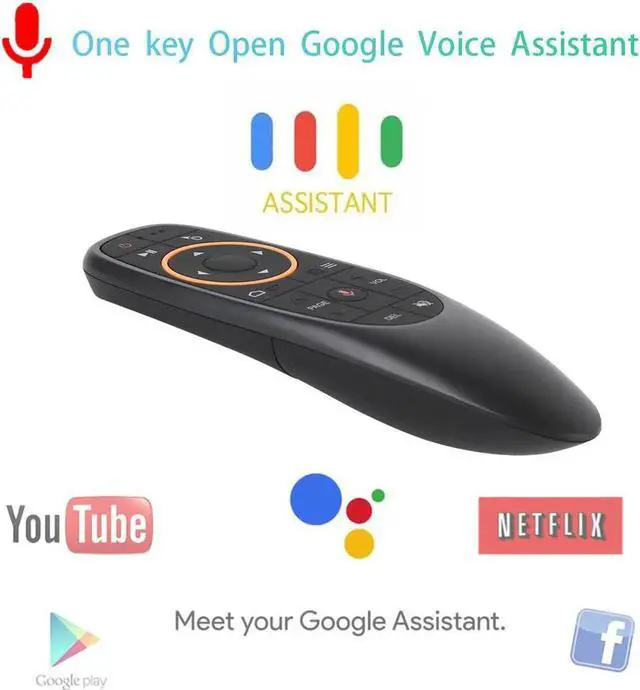 Alt view image 2 of 6 - Aomoproing G10 Air Mouse Voice Control 2.4GHz Wireless Google Microphone USB Receiver Gyro Sensing Smart Remote Control for Android TV BOX