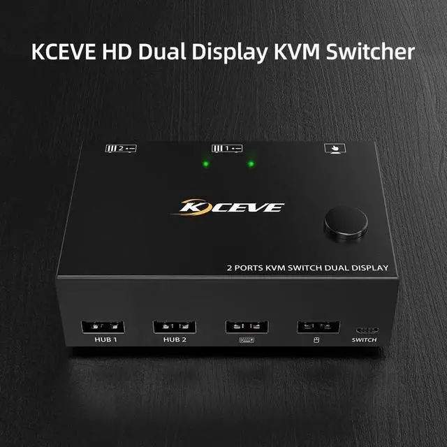 Alt view image 6 of 6 - KC-KVM202 HD KVM Switcher Dual Display Switcher up to 3840*2160@30Hz Video Resolution Plug and Play Wide Compatibility