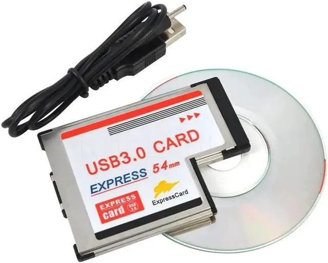 Alt view image 5 of 6 - 2 Port USB3.0 PCI Express Card Adapter 5Gbps Dual 54mm Slot ExpressCard Converter with SATA Driver USB Cable For Laptop Notebook