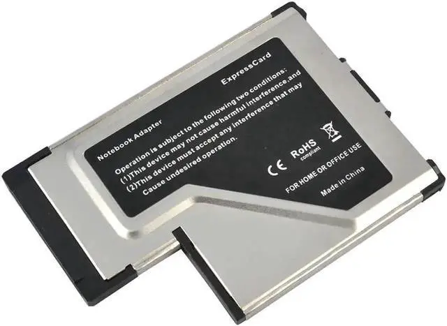 Alt view image 3 of 6 - 2 Port USB3.0 PCI Express Card Adapter 5Gbps Dual 54mm Slot ExpressCard Converter with SATA Driver USB Cable For Laptop Notebook