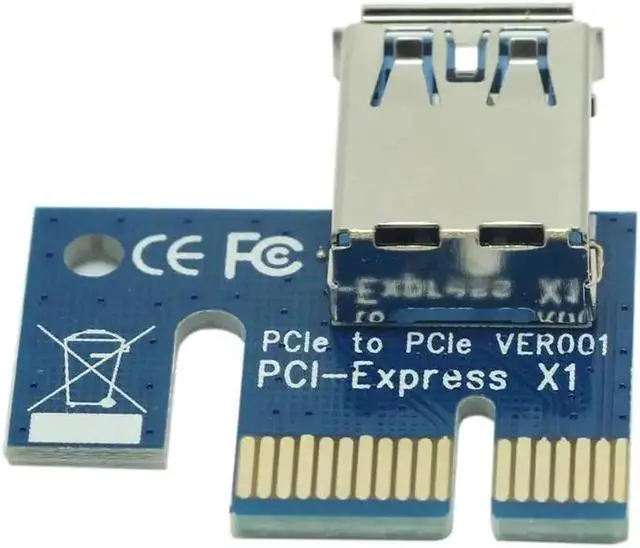 Alt view image 3 of 6 - PCI-E Riser Card PCI Express 1X 2X 4X 8X 16X Graphics Card Raiser 4Pin SATA PCIe Riser Board for Bitcoin Mining BTC Miner