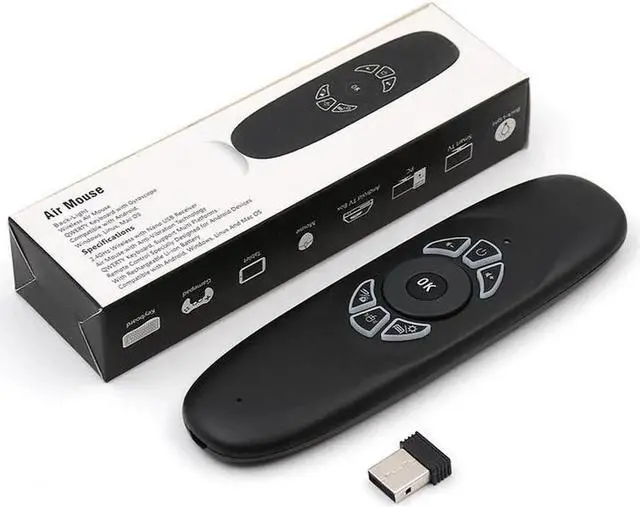 Alt view image 3 of 6 - Aomoproing C120 Backlight Fly Air Mouse Wireless Game Keyboard Rechargeable 2.4GHz Universal Smart Controle Remote for Android TV Box PC