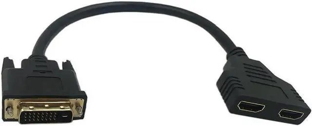 Main image of 1080P DVI 24+1 Pin Male to Dual HDMI Female Splitter Cable for PC Monitor HDTV