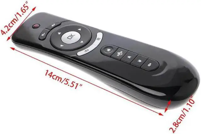 Alt view image 4 of 6 - Aomoproing T2 Fly Air Mouse 2.4G Wireless 3D Gyro Motion Stick Remote Control For PC Smart TV Black Color