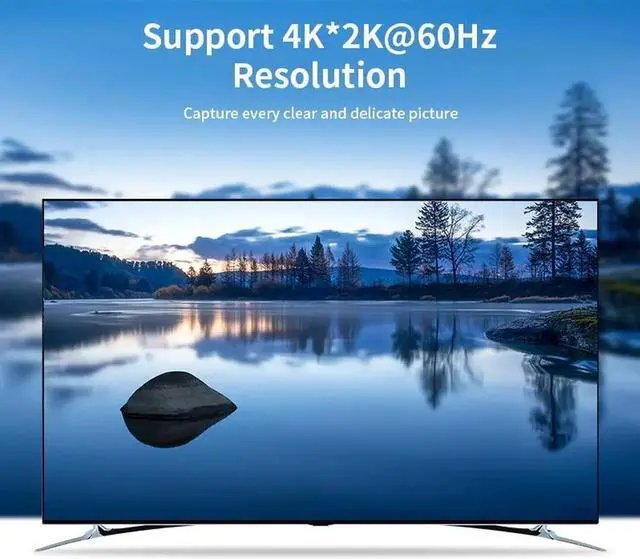 Alt view image 6 of 6 - USB HDMI KVM Switch 2 in 1 out 4K@60Hz HDMI Switcher Extended 4 Ports USB3.0 Hub with HDMI 2.0 Cables for Computer Laptop