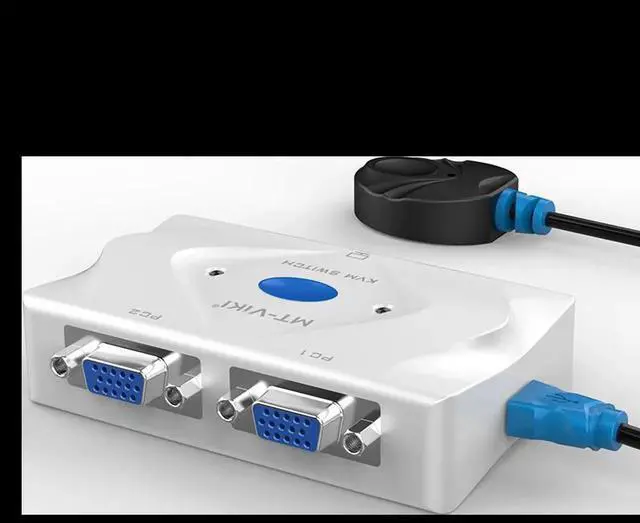 Main image of MT-VIKI VGA KVM Switch Computer Shared Monitor USB Keyboard Mouse 2 in 1 out hot key switch MT-201KL