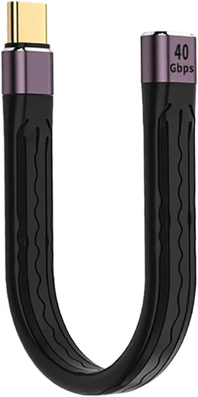 Main image of USB C Extension Cable(0.4Ft), Short USB-C Male to Female Flexible Cable Support Thunderbolt 4/3,USB4, PD 100W,8K/4K Video,40Gbps Date Transfer for External SSD, EGPU, Docking,MacBook,Phone