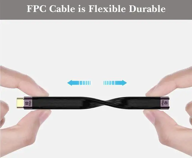 Alt view image 2 of 6 - USB C Extension Cable(0.4Ft), Short USB-C Male to Female Flexible Cable Support Thunderbolt 4/3,USB4, PD 100W,8K/4K Video,40Gbps Date Transfer for External SSD, EGPU, Docking,MacBook,Phone