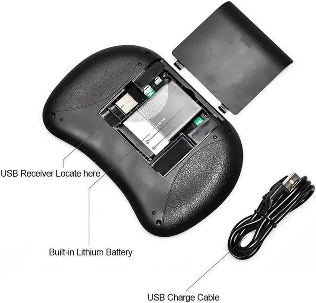 Alt view image 2 of 6 - Aomoproing 2.4GHz Multi-Function i8 Mini Wireless Keyboard Air Mouse with TouchPad Backlit for Android TV Box/Laptops/Mini PC