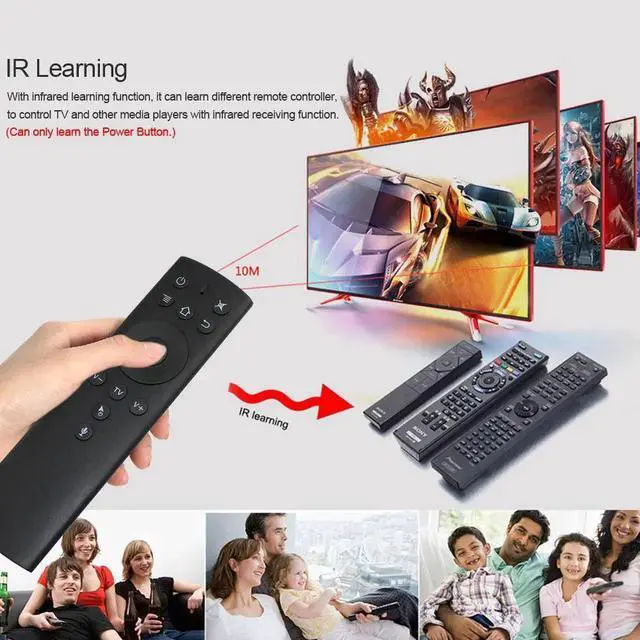 Alt view image 5 of 6 - Aomoproing 2.4GHz Fly Air Mouse Wireless Remote Control w/ Voice Control 6-axis Motion Sensing IR Learning with USB Receiver for TV Box