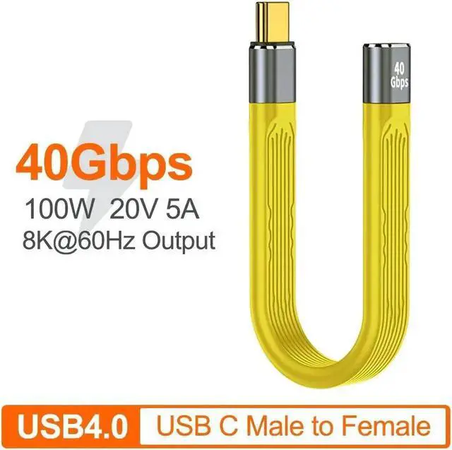 Main image of USB4.0 40Gbps Data Cable PD 100W Fast Charging USB-C Male to Female Short Powerbank Cable USB C Charger 8K@60Hz Data Wire