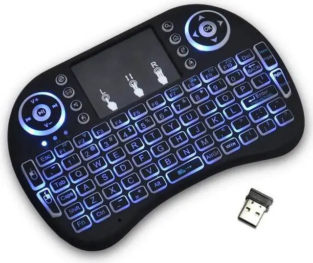 Alt view image 3 of 6 - Aomoproing Backlit i8 Air Mouse Mini Wireless Keyboard Touchpad Remote Control for Android TV BOX X96 T95 Backlight PC PS3 Gamepad Hebrew