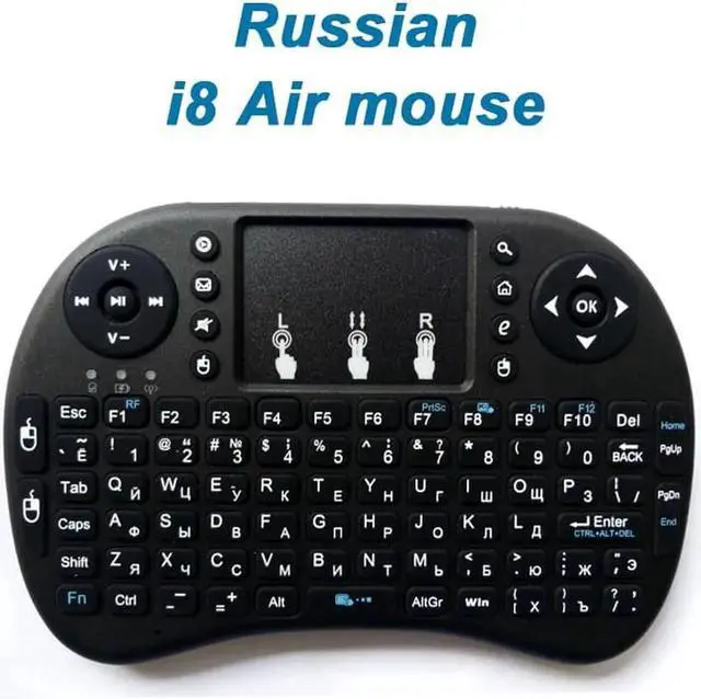 Alt view image 2 of 6 - Aomoproing Backlit i8 Air Mouse Mini Wireless Keyboard Touchpad Remote Control for Android TV BOX X96 T95 Backlight PC PS3 Gamepad Hebrew
