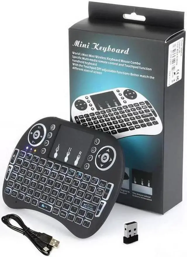Alt view image 4 of 6 - Aomoproing Backlit i8 Air Mouse Mini Wireless Keyboard Touchpad Remote Control for Android TV BOX X96 T95 Backlight PC PS3 Gamepad Hebrew