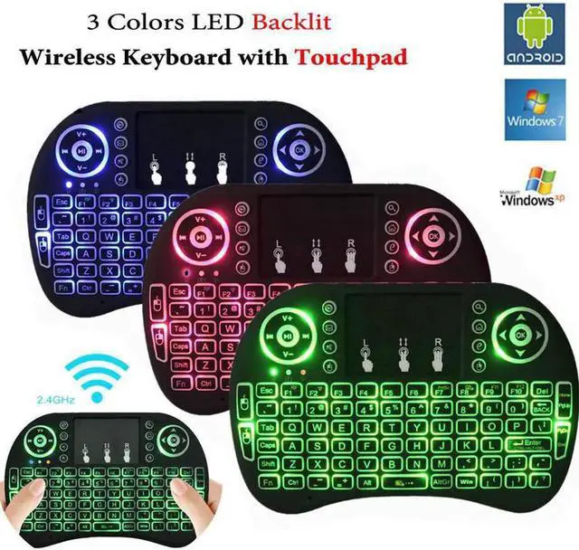 Main image of Aomoproing Backlit i8 Air Mouse Mini Wireless Keyboard Touchpad Remote Control for Android TV BOX X96 T95 Backlight PC PS3 Gamepad Hebrew