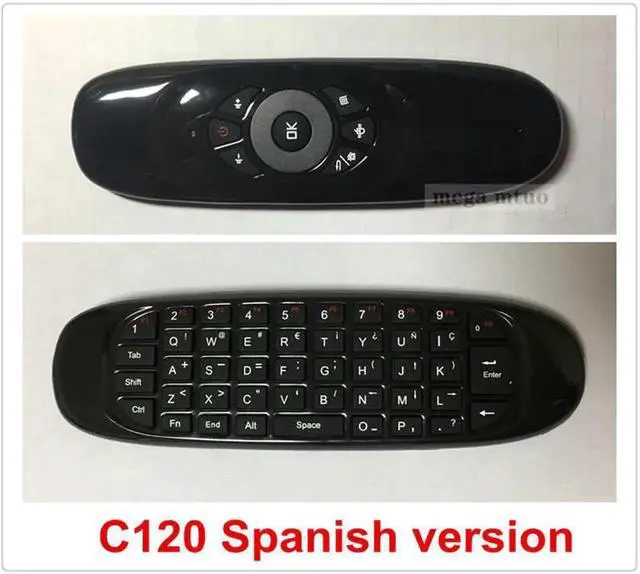 Alt view image 2 of 6 - Aomoproing 6 axes Gyroscope C120 Fly Air Mouse Wireless TV BOX Keyboard 2.4G Rechargeable Remote Controller for Android Linux Windows Mac O