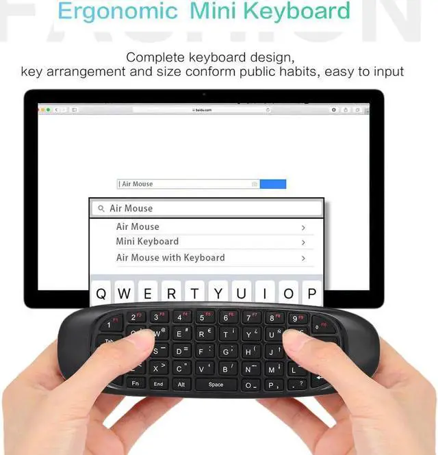 Alt view image 2 of 6 - Aomoproing 2.4G Air Mouse Portable Wireless Keyboard Multi-language Remote Control 6-Axis Motion Sensing For Smart TV Android TV BOX PC