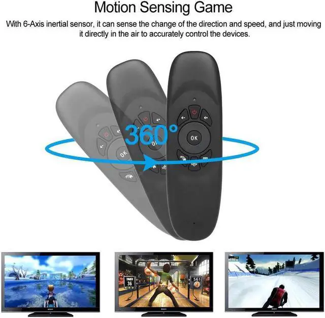 Alt view image 5 of 6 - Aomoproing 2.4G Air Mouse Portable Wireless Keyboard Multi-language Remote Control 6-Axis Motion Sensing For Smart TV Android TV BOX PC
