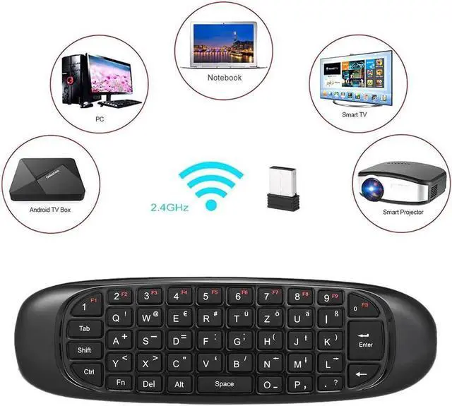 Alt view image 3 of 6 - Aomoproing 2.4G Air Mouse Portable Wireless Keyboard Multi-language Remote Control 6-Axis Motion Sensing For Smart TV Android TV BOX PC