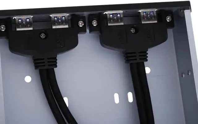 Alt view image 2 of 6 - External 5.25" Drive Bay USB 3.0 Front Panel Floppy Disk Bay 4 Ports usb charger Bracket with 60cm cable USB HUB splitter